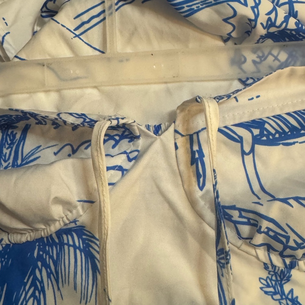 Strapless Blue and White Dress - Picture 5 of 7